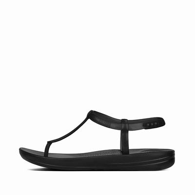 Fitflop Iqushion Splash Pearlised Back-Strap - Flip Flops Damen - Schwarz (ELQ968524)